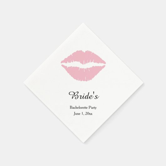 Bleek roze lipstick Bachelorette Party Servet (Hoek)