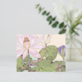  Bleek roze Lotus Briefkaart (Staand voorkant)