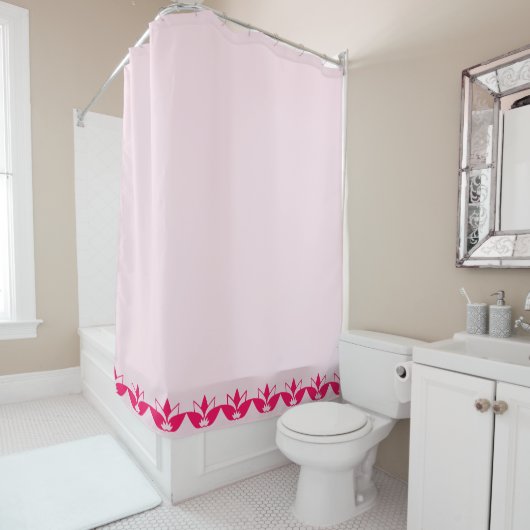 Bleek roze Lotus Flowers Shower Curtain Douchegordijn (In situ)