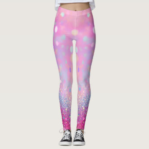Bleek roze met een glittereffect leggings