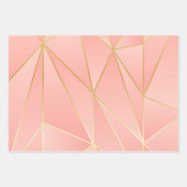 Bleek roze met gouden lijnen inpakpapier vel (Voorkant 2)