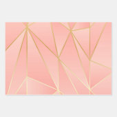 Bleek roze met gouden lijnen inpakpapier vel (Voorkant)