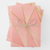Bleek roze met gouden lijnen inpakpapier vel (In situ)