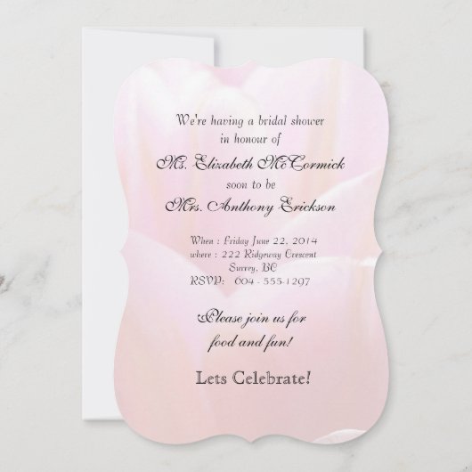 Bleek roze mini-Rozen Vrijgezellenfeest 1C Kaart (Achterkant)