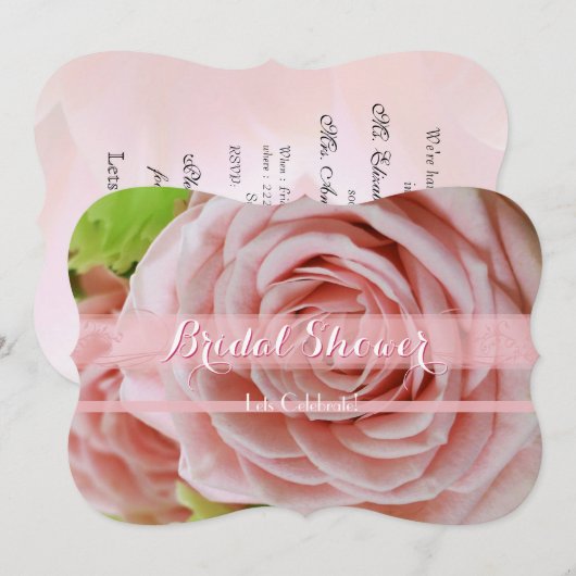 Bleek roze mini-Rozen Vrijgezellenfeest 1C Kaart (Voorkant / Achterkant)