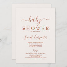 Bleek - roze minimale uitnodiging tot het Baby sho