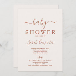 Bleek - roze minimale uitnodiging tot het Baby sho