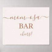 Bleek roze minimalistische Mimosa Bar-teken Poster (Voorkant)