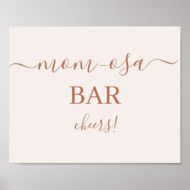 Bleek roze minimalistische Mimosa Bar-teken Poster
