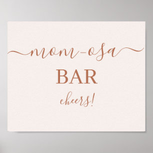Bleek roze minimalistische Mimosa Bar-teken Poster