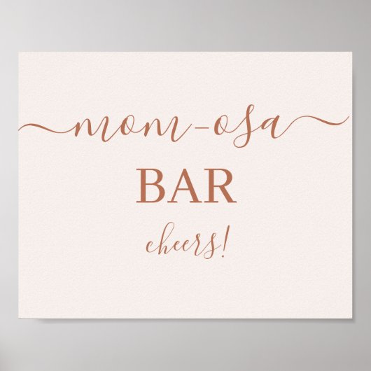 Bleek roze minimalistische Mimosa Bar-teken Poster (Voorkant)