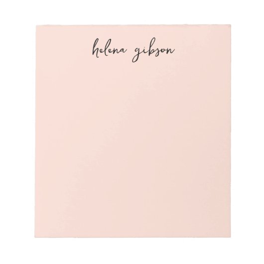 Bleek roze monogram stijlvol modern vrouwelijk notitieblok (Voorkant)