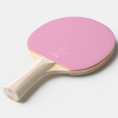 Bleek Roze Monogrammed Ping Pong Paddle Tafeltennisbatje (Voorkant Gekanteld)