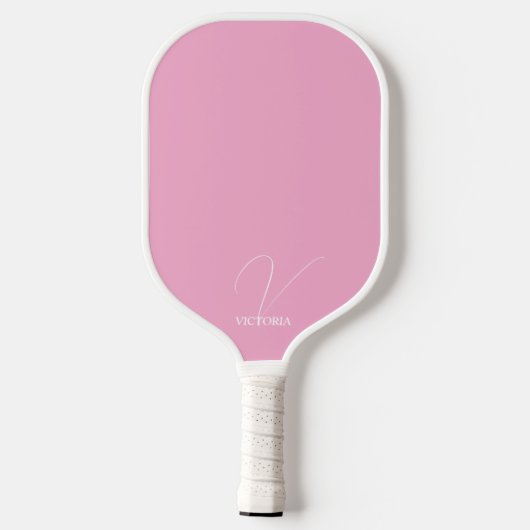 Bleek roze monogrammen pickleball paddle (Achterkant)