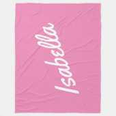 Bleek Roze of Aangepaste kleur Uw baby-meisjesnaam Fleece Deken (Voorkant)