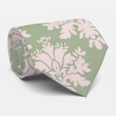 bleek roze op het groene damppatroon van de slak stropdas (Opgerold)