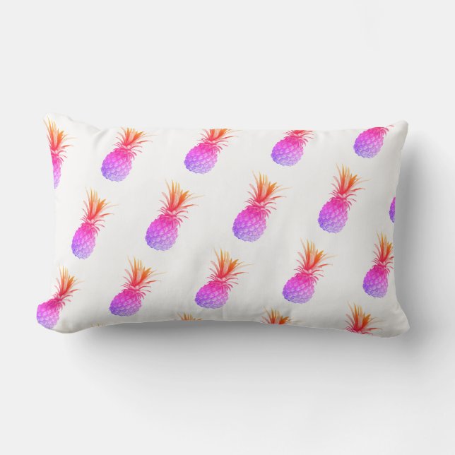 Bleek Roze Paarse Ananas Patroon Kussen (Voorkant)