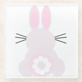 Bleek roze paashaas glas Onderzetter