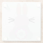 Bleek roze paashaas glas Onderzetter (Achterkant)