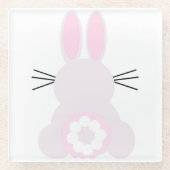 Bleek roze paashaas glas Onderzetter Glazen Onderzetter (Voorkant)