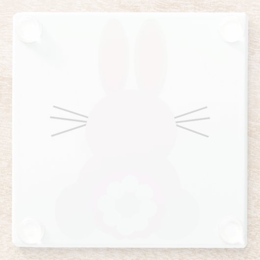 Bleek roze paashaas glas Onderzetter Glazen Onderzetter (Achterkant)