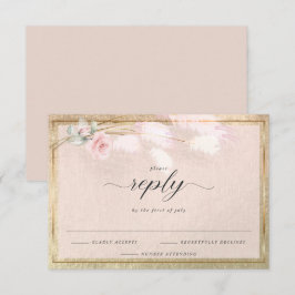 Bleek Roze Pampas Grass Rosebud RSVP Kaartje