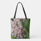 Bleek roze petalen met bijen tote bag (Achterkant)