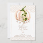 Bleek Roze Pompoen VAL IN LOVE Bruidsfeest Kaart (Voorkant)