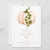 Bleek roze pompoenen winkelboek Chous Fall Wedding Kaart (Voorkant)