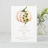 Bleek roze pompoenen winkelboek Chous Fall Wedding Kaart (Staand voorkant)