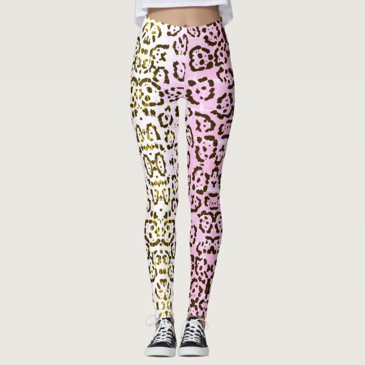 Bleek roze Pop Kunststof kunstklep Leggings (Voorkant)