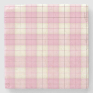 Bleek Roze Pset Tartan Stenen Onderzetter