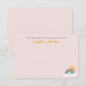 Bleek Roze Rainbow Sunshine Baby Advies RSVP Kaartje (Voorkant / Achterkant)