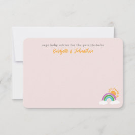 Bleek Roze Rainbow Sunshine Baby Advies RSVP Kaartje