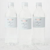 Bleek roze Romantisch Roos Waterfles Etiket (Flessen)