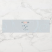 Bleek roze Romantisch Roos Waterfles Etiket (Enkel label)