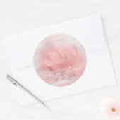 bleek roze roos trouwdatum herinnering ronde sticker (Envelop)