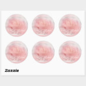 bleek roze roos trouwdatum herinnering ronde sticker (Vel)