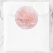 bleek roze roos trouwdatum herinnering ronde sticker (Tas)
