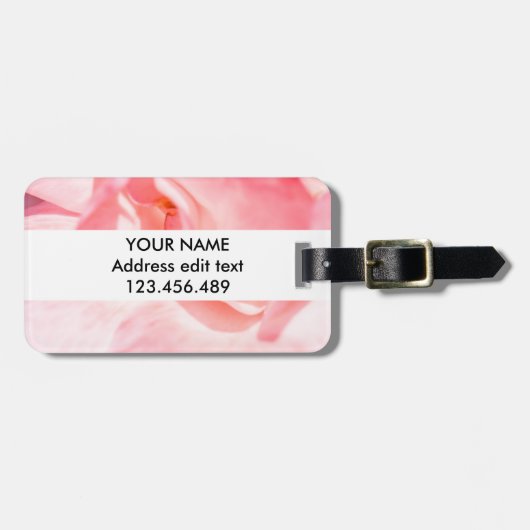 Bleek roze Rose Petals Bagagelabel (Voorkant horizontaal)
