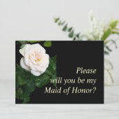 Bleek Roze Rosebud Maid of Honor Aanvraag Kaart (Staand voorkant)