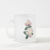 Bleek roze rosebuds variëteit Pristine Matglas Koffiemok (Links)