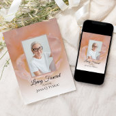 Bleek Roze Roze Bloemblaadjes Levend Uitvaartfeest Kaart