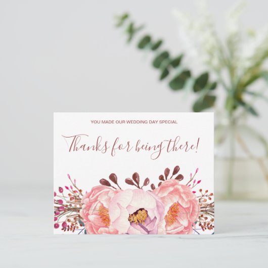 Bleek roze roze bruinbruin bruinbruin bruidsschat briefkaart (Staand voorkant)