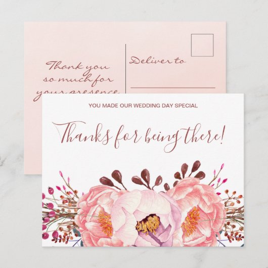 Bleek roze roze bruinbruin bruinbruin bruidsschat  briefkaart (Voorkant / Achterkant)