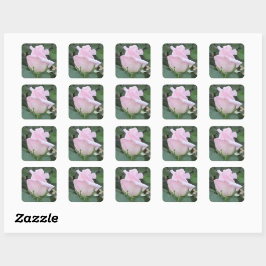 Bleek Roze Roze Vierkante Sticker (Vel)