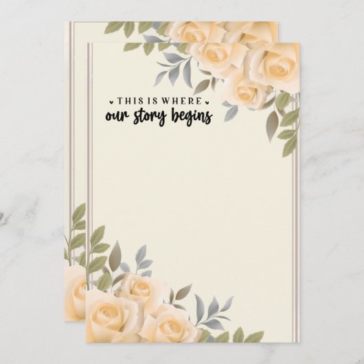 Bleek roze rozen Dit is waar ons verhaal begint (Voorkant / Achterkant)