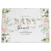 Bleek roze rozen Floral Letters Baby shower Groot Cadeauzakje (Voorkant)