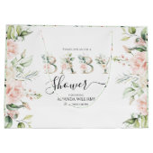 Bleek roze rozen Floral Letters Baby shower Groot Cadeauzakje (Achterkant)