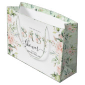Bleek roze rozen Floral Letters Baby shower Groot Cadeauzakje (Achterkant Gekanteld)